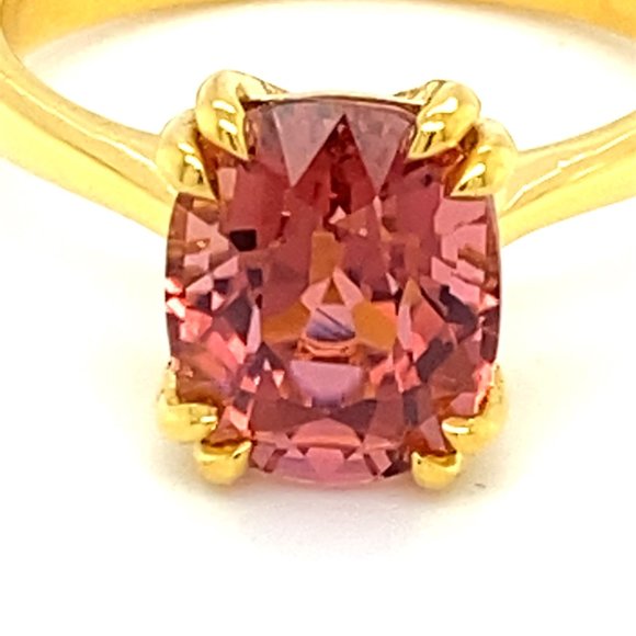 Pink Tourmaline 3.88ct Solid 14K Yellow Gold Ring - Picture 6 of 6